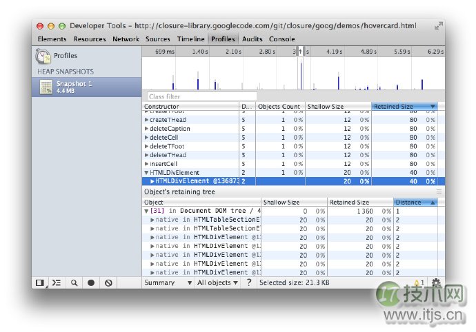 Chrome开发者工具之JavaScript内存分析