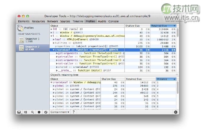 Chrome开发者工具之JavaScript内存分析