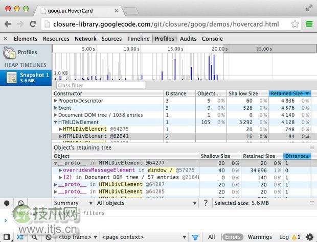 Chrome开发者工具之JavaScript内存分析